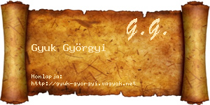 Gyuk Györgyi névjegykártya